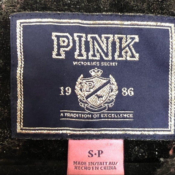 Victoria's Secret Pink Plaid jacket Coat detachable fur hood - Picture 5 of 11